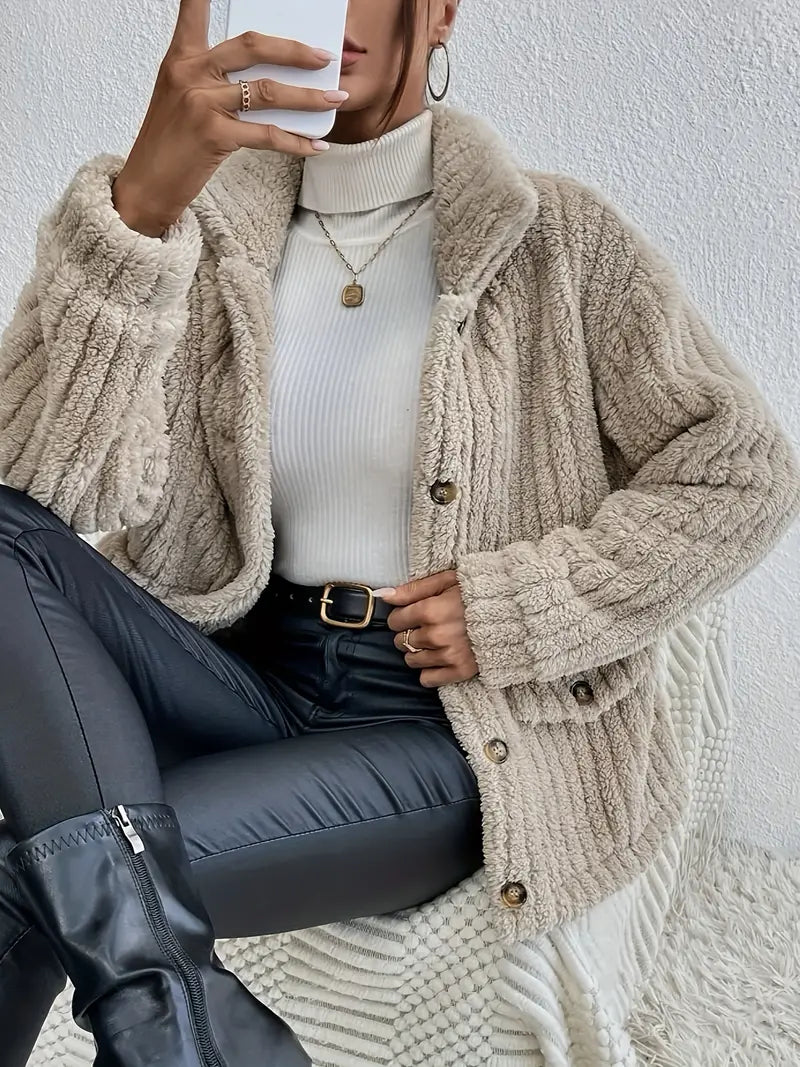 Nova Double-Sided Velvet Button Cardigan