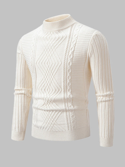 Frank Men's Design Slim Fit Stand Collar Sweater