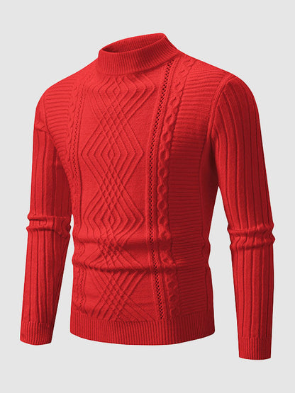 Frank Men's Design Slim Fit Stand Collar Sweater