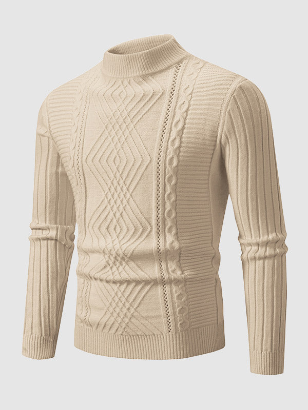 Frank Men's Design Slim Fit Stand Collar Sweater