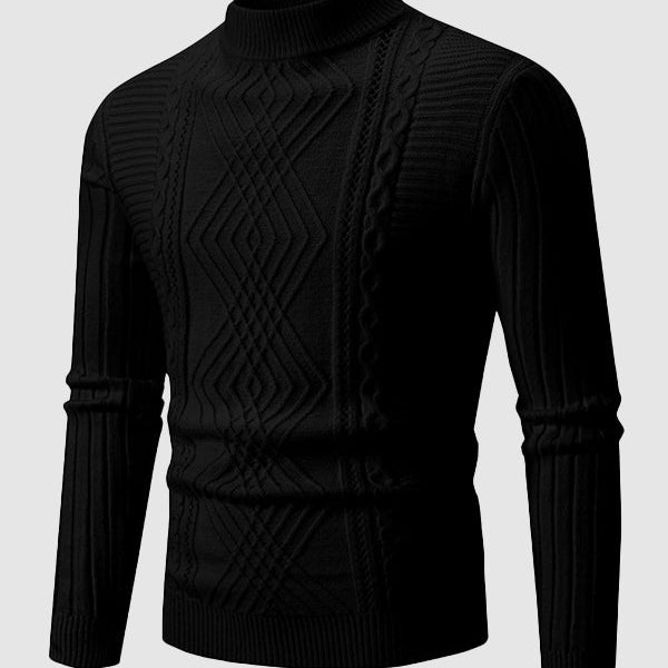 Frank Men's Design Slim Fit Stand Collar Sweater