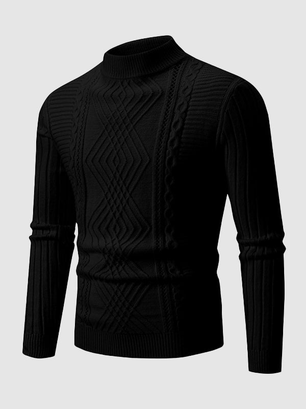 Frank Men's Design Slim Fit Stand Collar Sweater