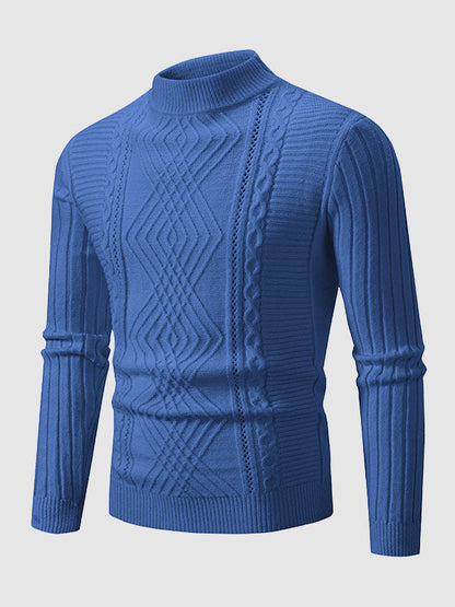 Frank Men's Design Slim Fit Stand Collar Sweater
