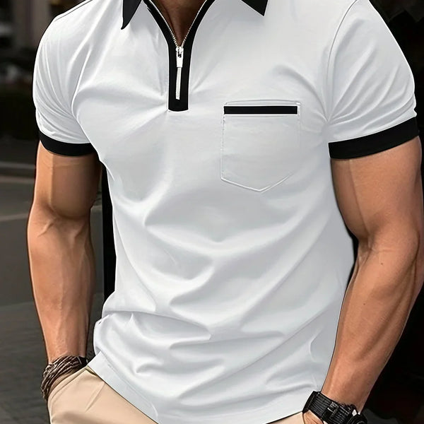 Men's Lapel Fashion Slim Pocket Men's T-Shirt POLO Shirt