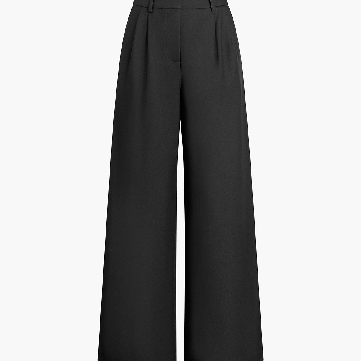 Solid Wide Leg Pants Without Belt