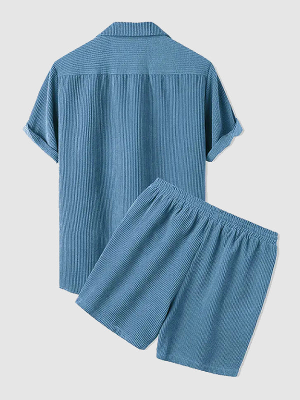 LightUp Casual Corduroy Shirt Set