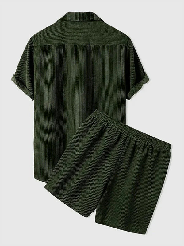 LightUp Casual Corduroy Shirt Set
