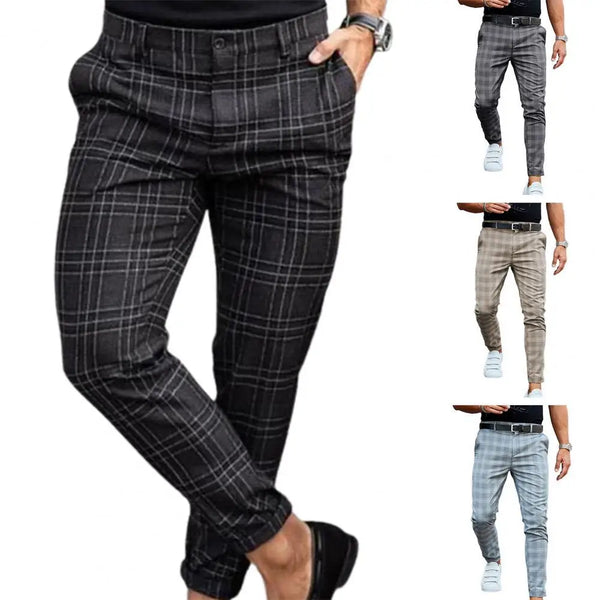 Men's Plaid Loose Trousers