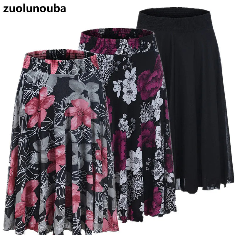 2024 Fall Polka Dot Flower Pleated Skirt