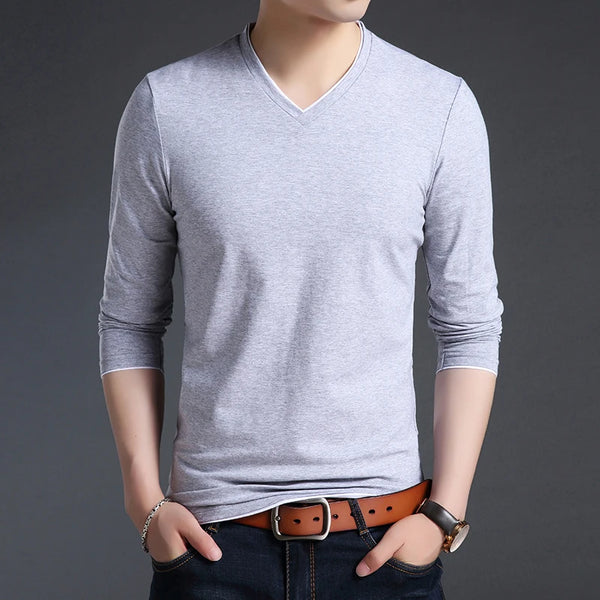 2024 V-Neck Long Sleeve Tee