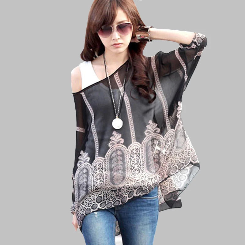 New Arrival Plus Size Chiffon Blouses