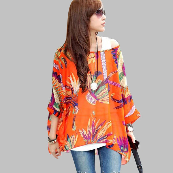 New Arrival Plus Size Chiffon Blouses