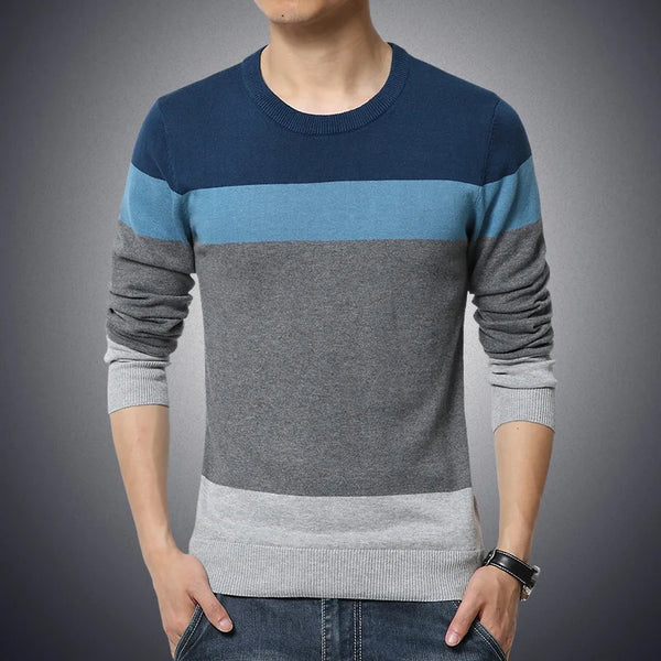 2024 Slim Fit Striped Pullover Sweater