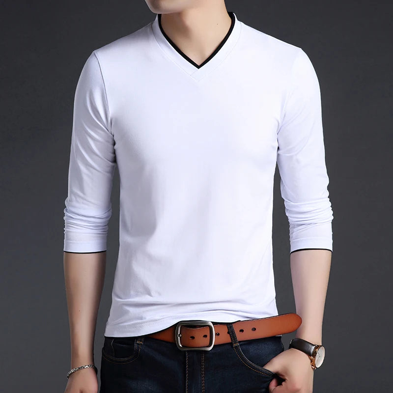 2024 V-Neck Long Sleeve Tee