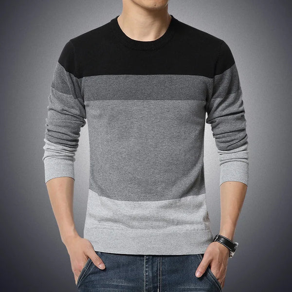 2024 Slim Fit Striped Pullover Sweater