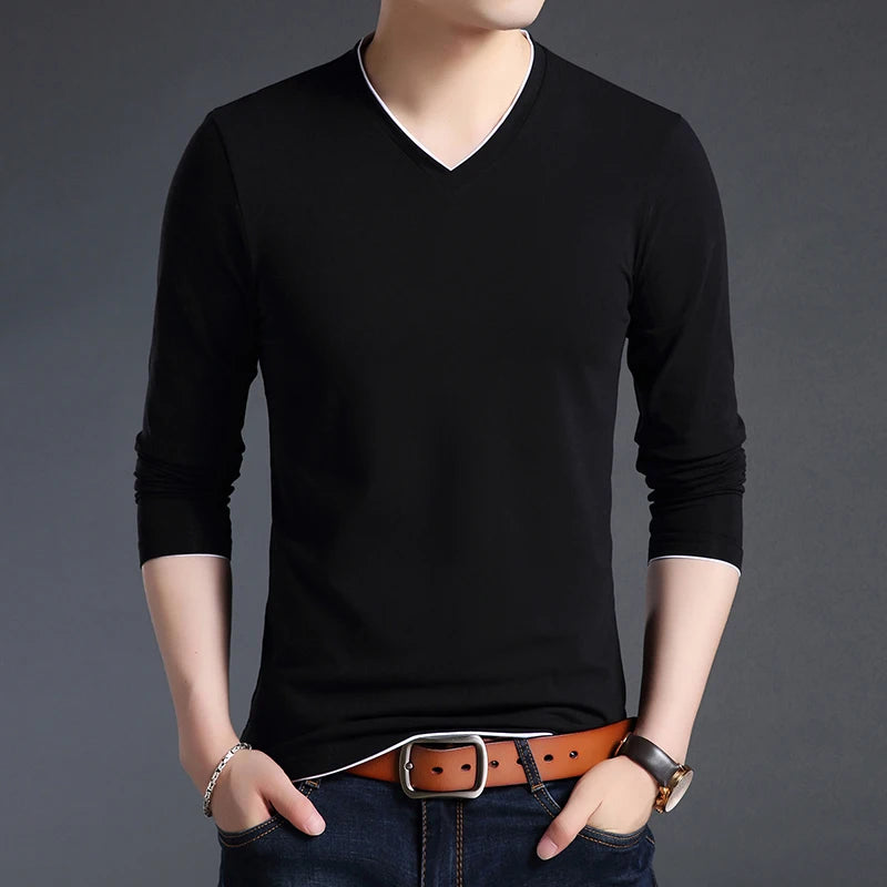 2024 V-Neck Long Sleeve Tee