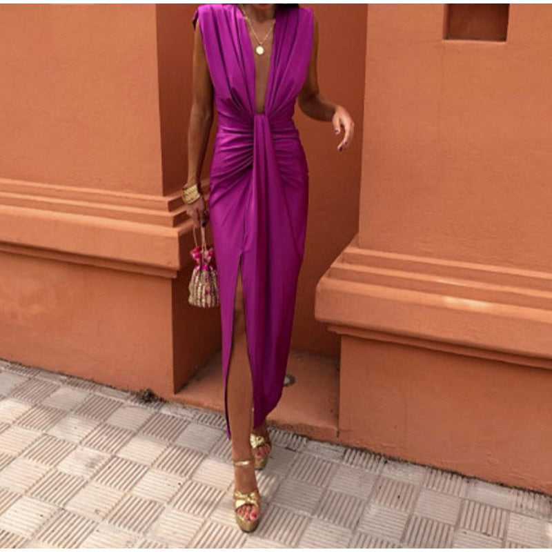 Isabella Party Dress With Deep Neckline
