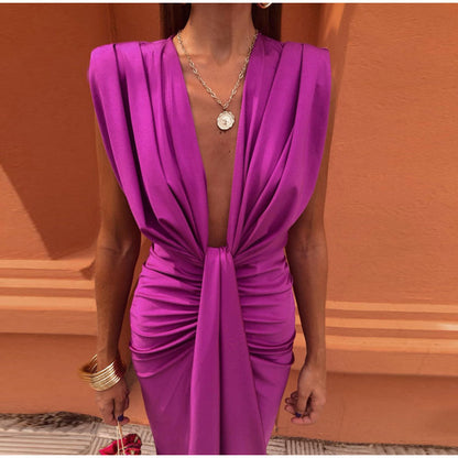 Isabella Party Dress With Deep Neckline