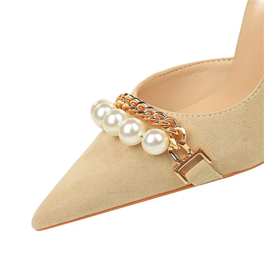 2024 New Fashion Pearl Chain Pumps