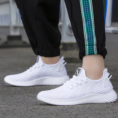 Mens Sneakers Shoes Summer Mesh Breathable Trainers Man Casual Sports Jogging Shoes For Man Lace up Sneakers Male White Shoes
