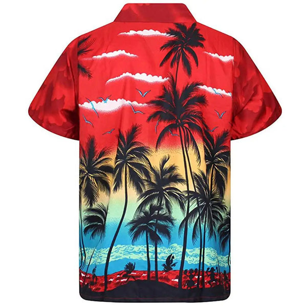 Palm Tree Printed Hawaiian Shirt