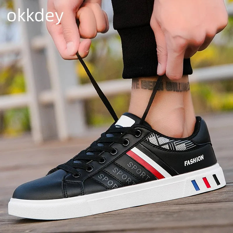 Men's Leather Vulcanized Sneakers