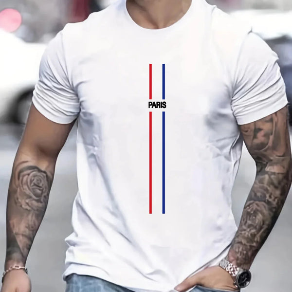 Paris Theme Pattern Print Men's T-Shirt