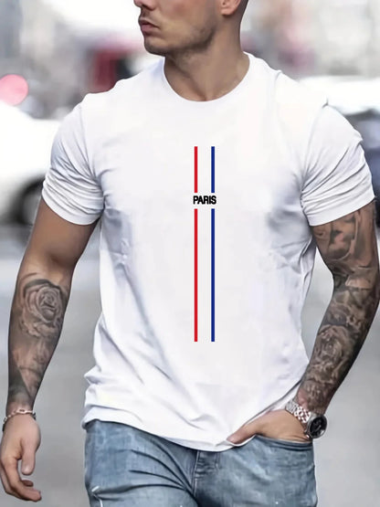 Paris Theme Pattern Print Men's T-Shirt