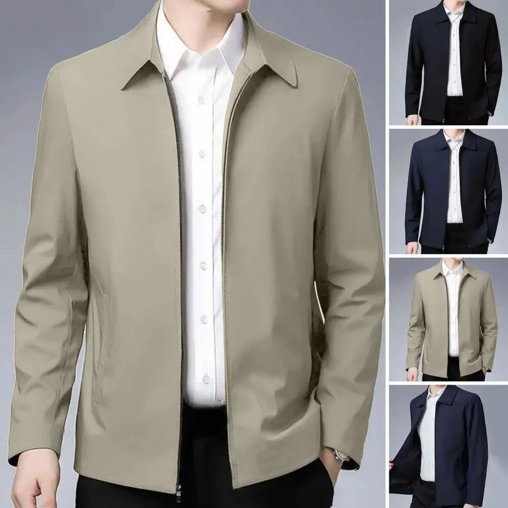 Men's Elegant Mid-Aged Lapel Jacket