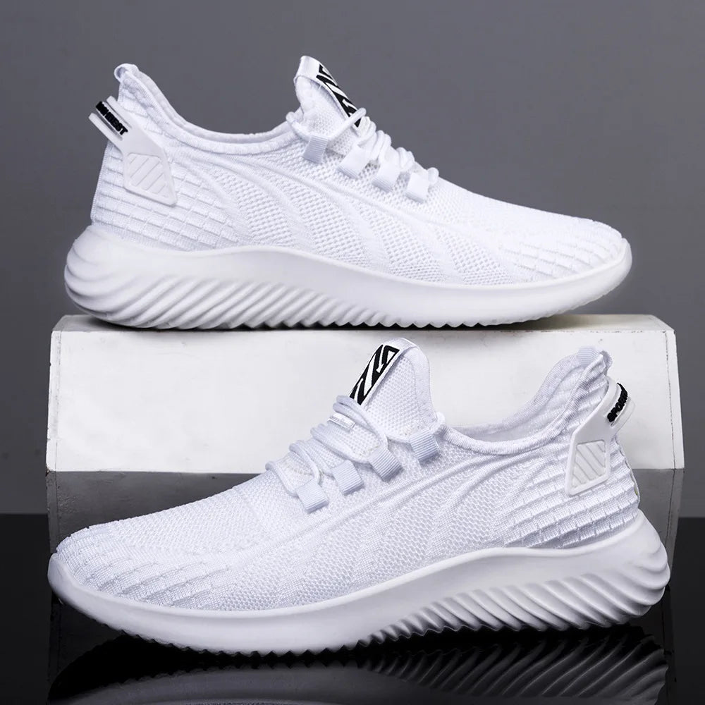 Mens Sneakers Shoes Summer Mesh Breathable Trainers Man Casual Sports Jogging Shoes For Man Lace up Sneakers Male White Shoes