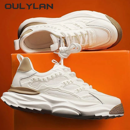 NEW Fashion Men's Shoes Versatile Shoes Summer Trendy Thick Sole Elevated Mesh Breathable Casual Sports Shoes Clunky Sneake