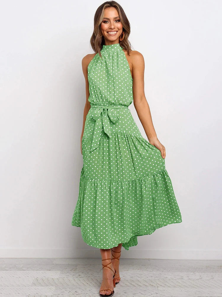 Summer Long Dress Polka Dot Casual Dress