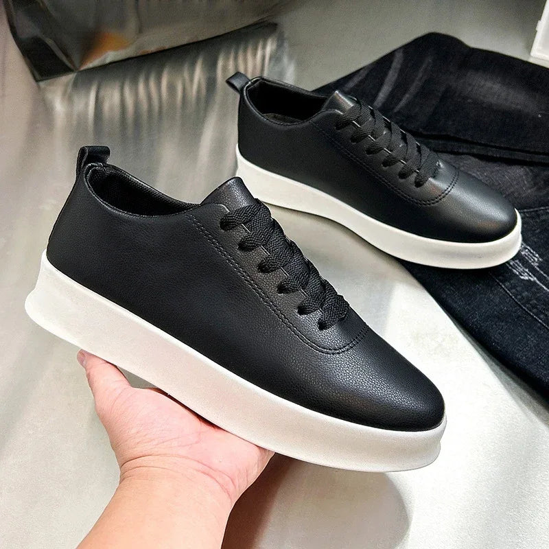 Spring and Autumn Men Leather Sneakers