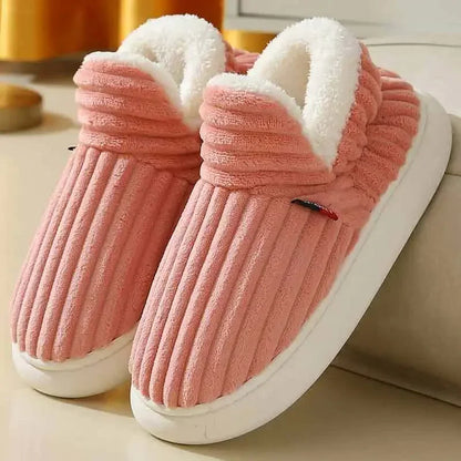 Women Winter Slippers Warm Plush Slip-on Couples Home Cotton Shoes Non-Slip Comfortable Flats Man Soft Faux Fur Boots