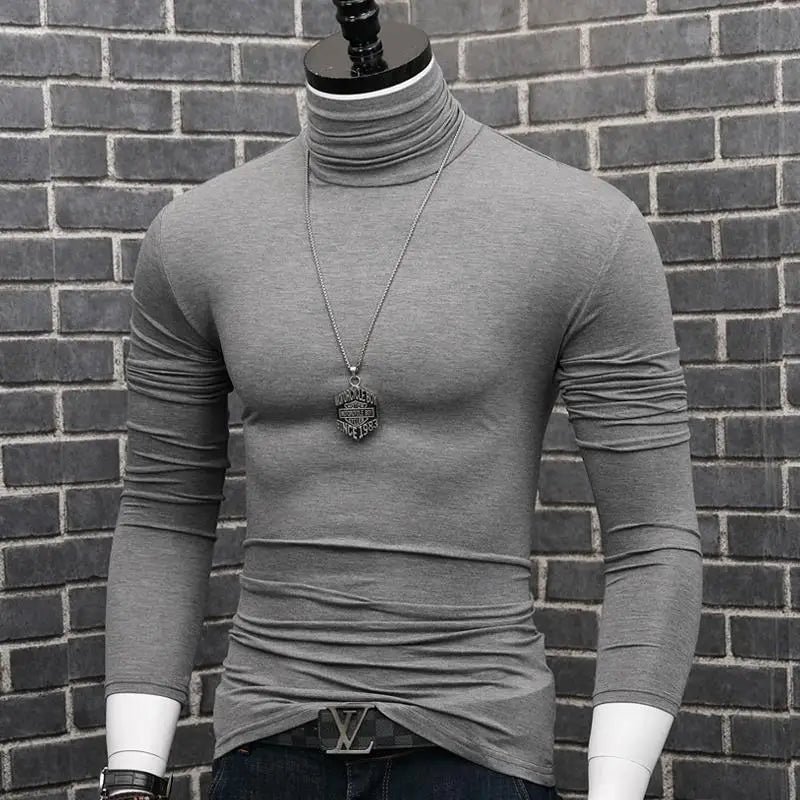 Luxury Men's Casual Turtleneck T-Shirt