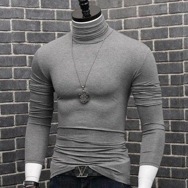 Luxury Men's Casual Turtleneck T-Shirt