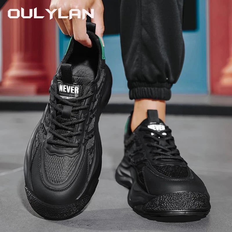 NEW Fashion Men's Shoes Versatile Shoes Summer Trendy Thick Sole Elevated Mesh Breathable Casual Sports Shoes Clunky Sneake