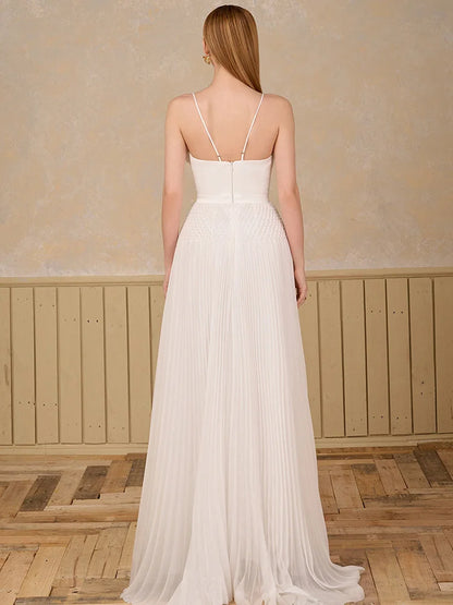 DEAT Elegant Hollow Out Backless Camisole Dress