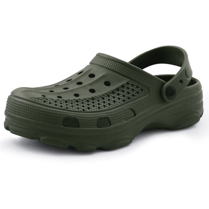 Kidmi New Men's Clogs Sandals Deep Heel Men Flat Sandals Summer Holes Waterproof Home Sandals Outdoor Antiskid Sole Beach Slides