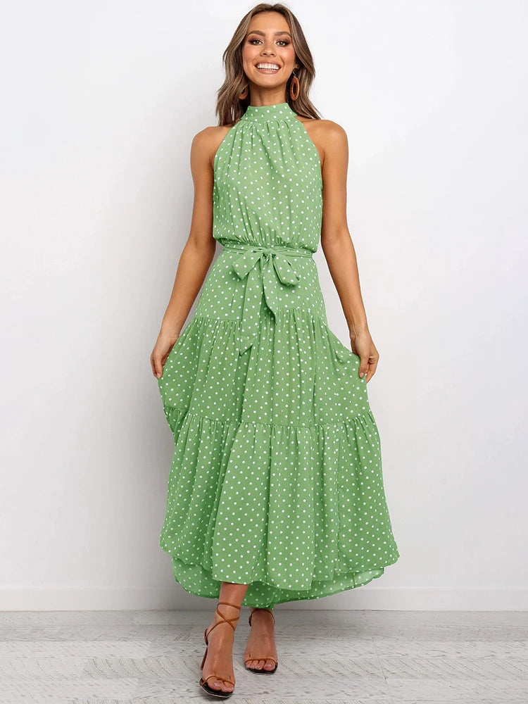 Summer Long Dress Polka Dot Casual Dress