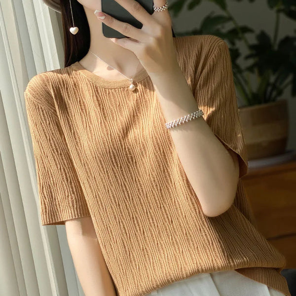 Summer Ice Silk Short Sleeve T-Shirt