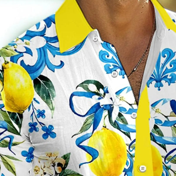 Lemon Tropical Men's Resort Hawaiian 3D Printed Shirt