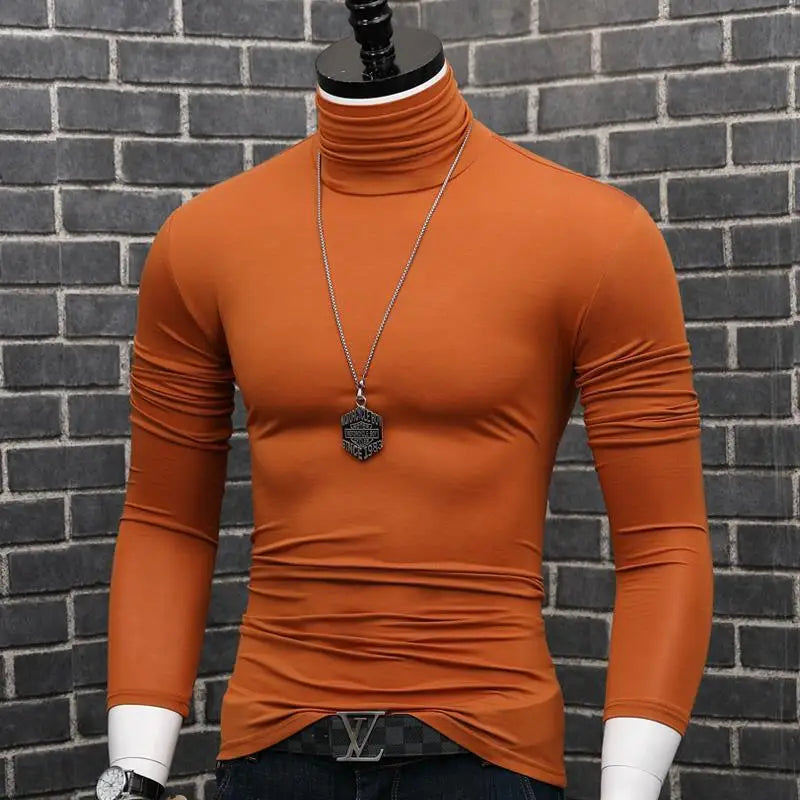 Luxury Men's Casual Turtleneck T-Shirt