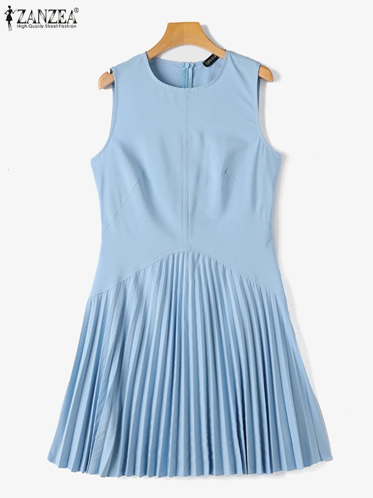 ZANZEA Sleeveless Office Wear Mini Dress