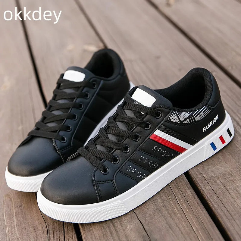 Men's Leather Vulcanized Sneakers