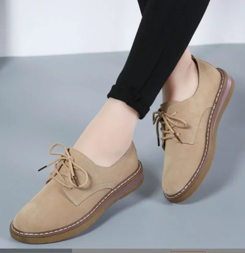 Winter Women’s Leather Suede Oxford Shoes