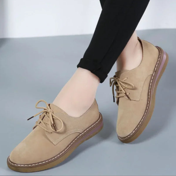 Winter Women’s Leather Suede Oxford Shoes