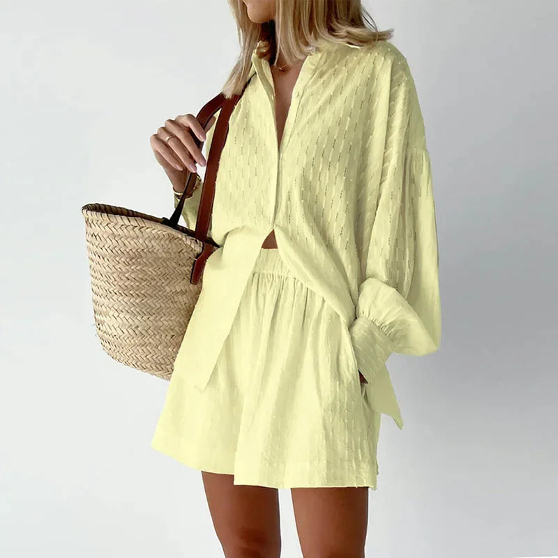 2024 Beach Shirt and Shorts Two-Piece Set