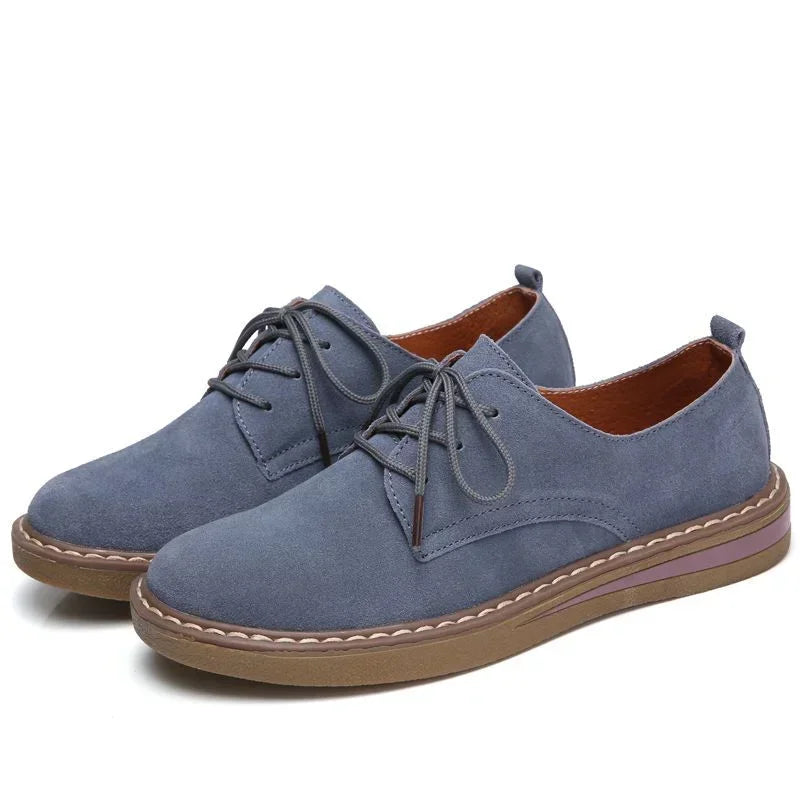 Winter Women’s Leather Suede Oxford Shoes