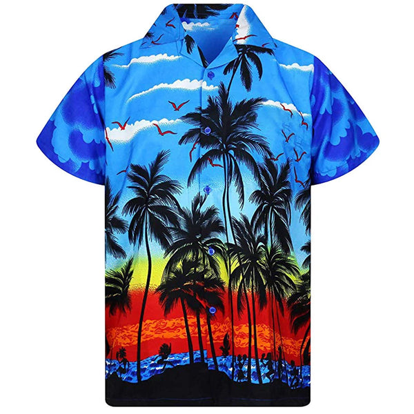 Palm Tree Printed Hawaiian Shirt